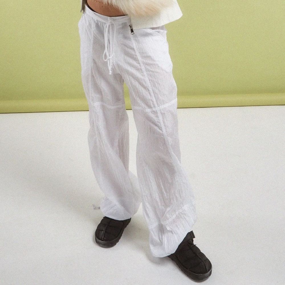 Motel Rocks White Parachute Pants